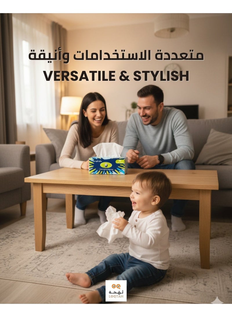 مناديل حنين السميكة والناعمة للوجه - عبوة من 40 علبة، 4 طبقات، 600 منديل لكل علبة، بإجمالي 24000 منديل - Image 3